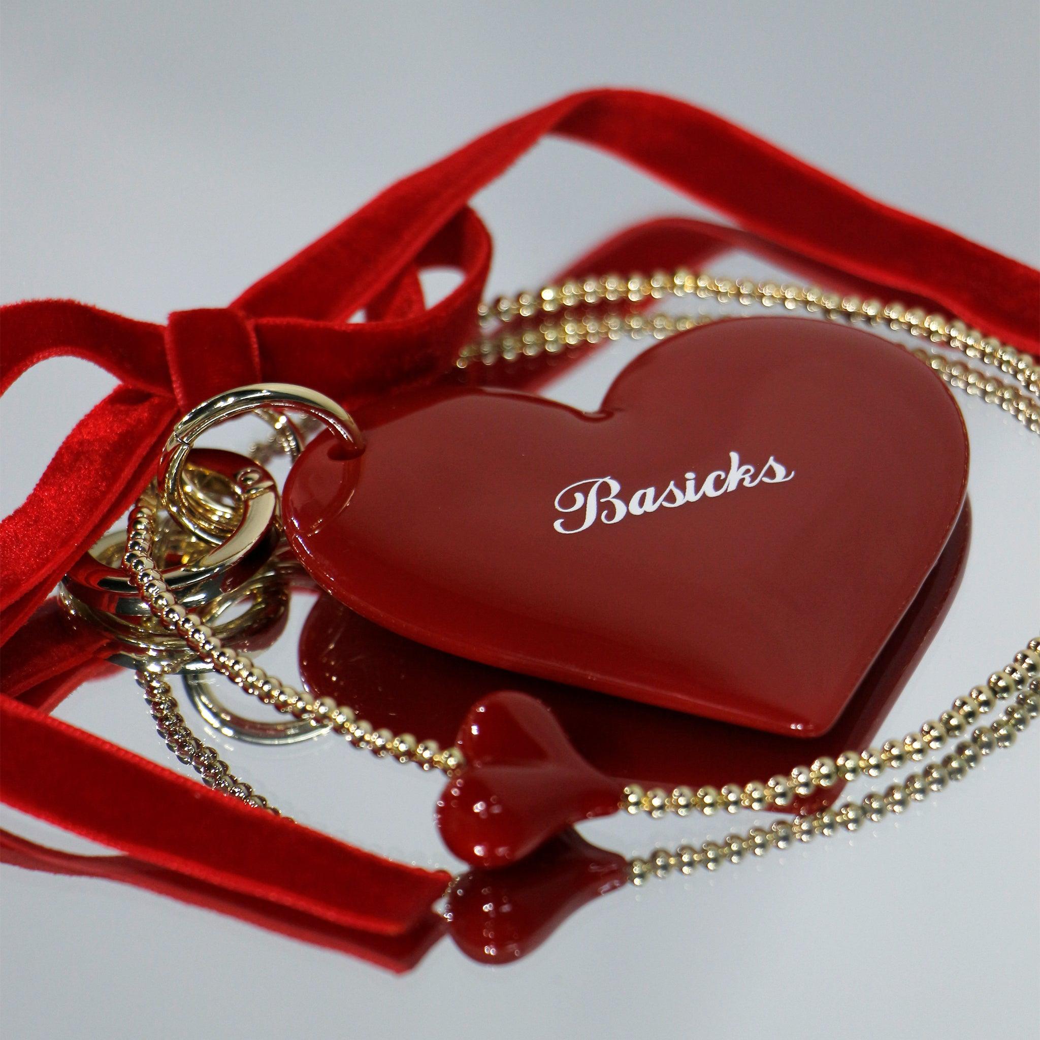 Stud Heart Key Charm