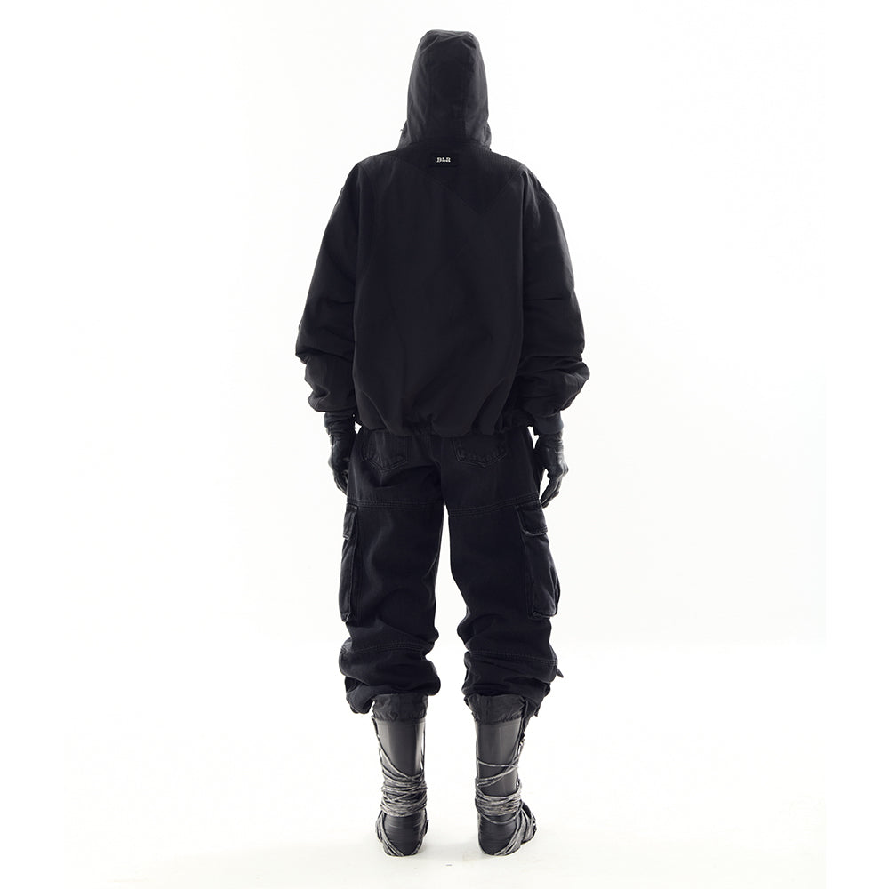 Utility Cargo Washed Denim Pants