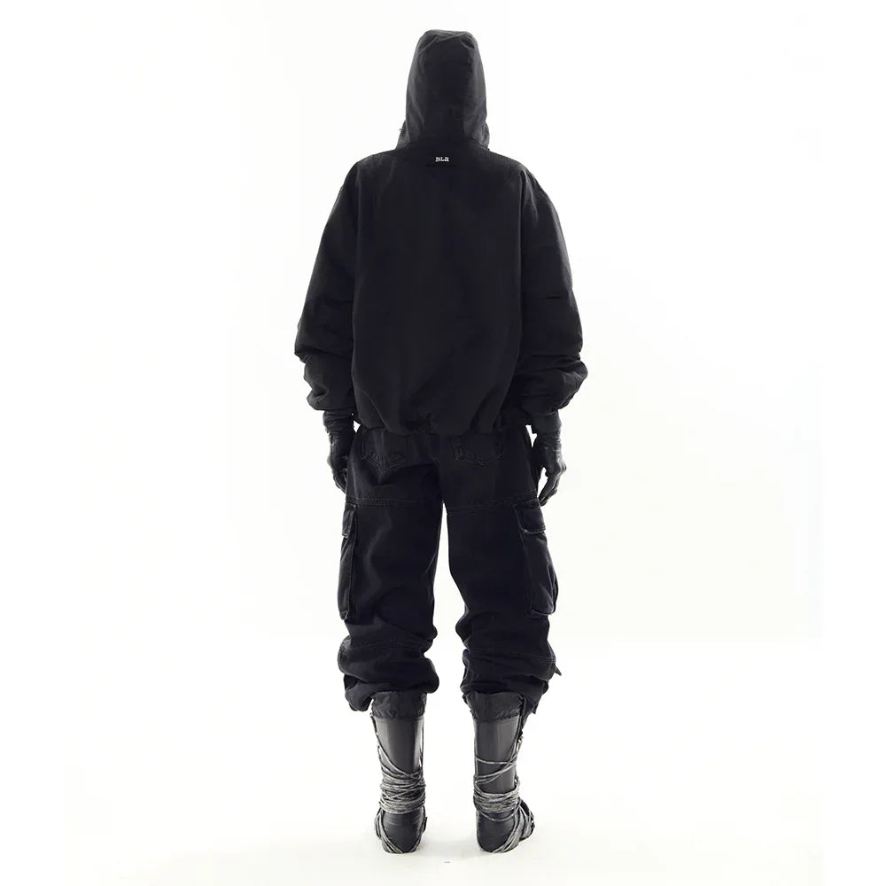 Utility Cargo Washed Denim Pants - BLR BLUER - VENTURER