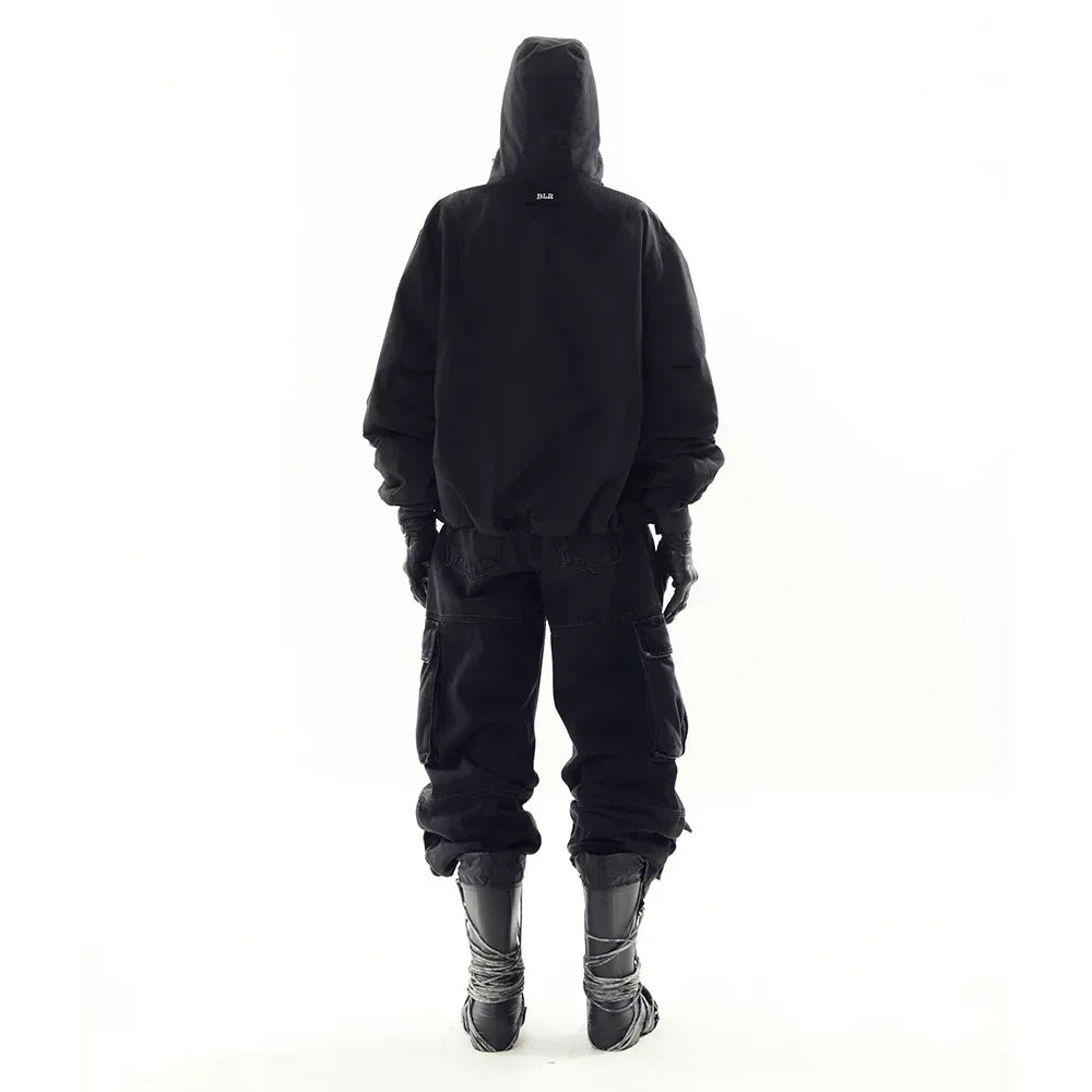 Utility Cargo Washed Denim Pants - BLR BLUER - VENTURER