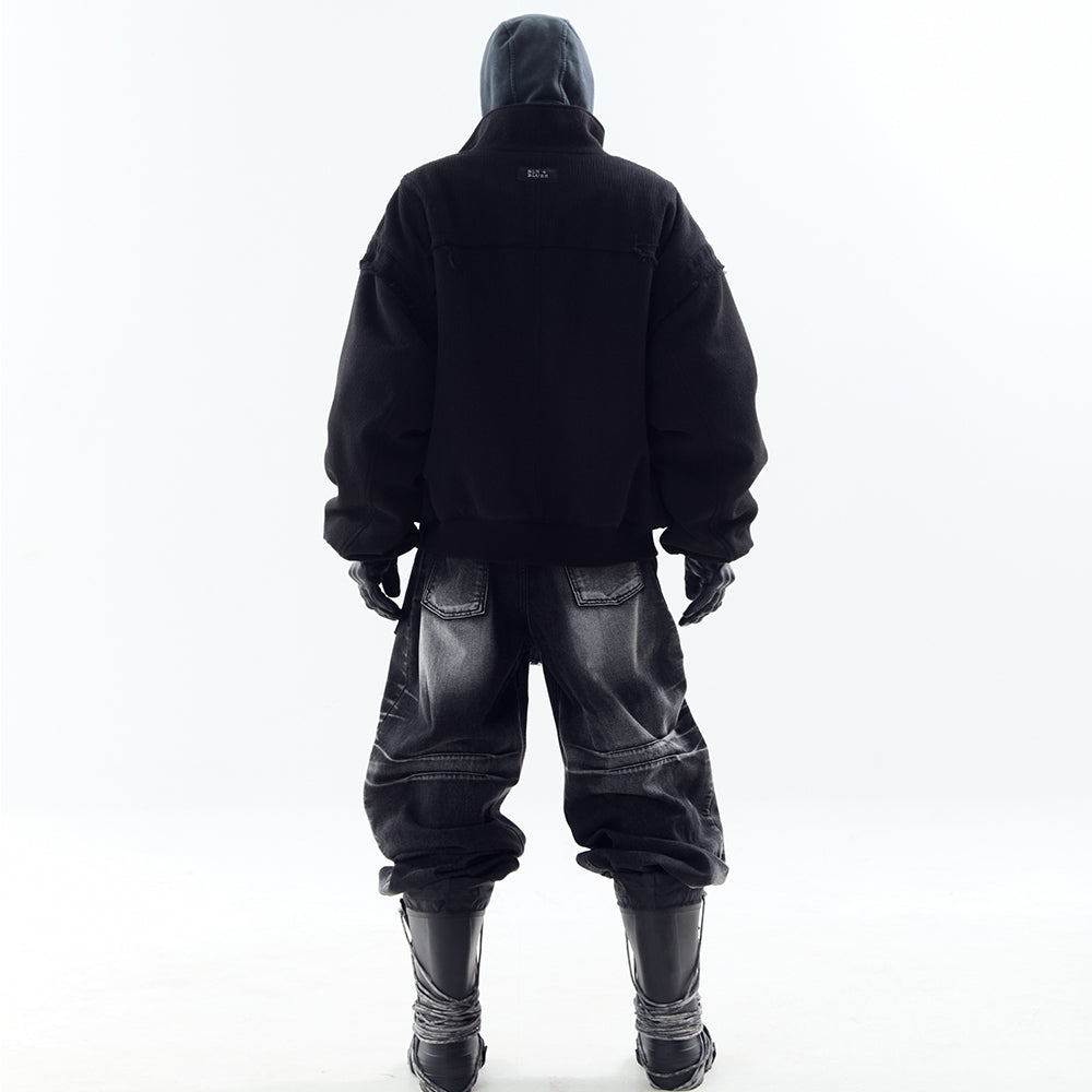 Heavy Texture Wool Linen Puffer Jacket