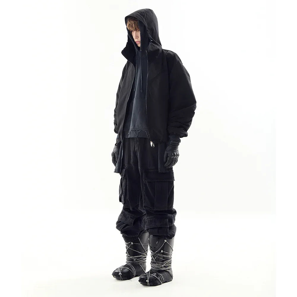 Utility Cargo Washed Denim Pants - BLR BLUER - VENTURER