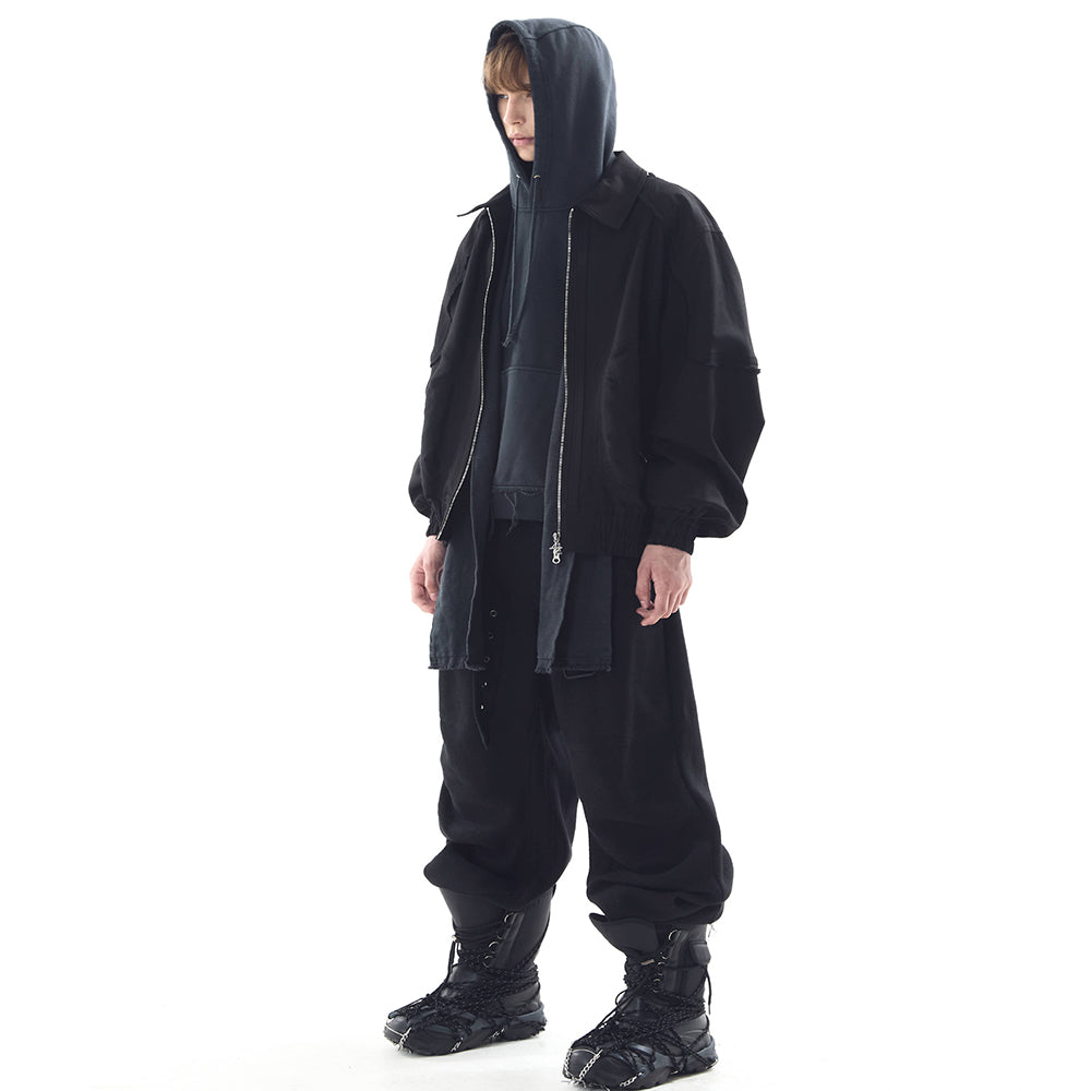 Stucked Belt Low Density Cotton and Raw-edged Pants - BLR BLUER - VENTURER