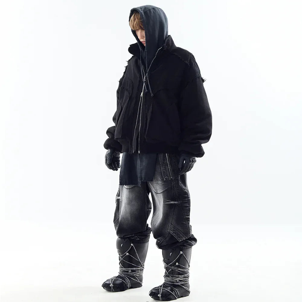 Heavy Texture Wool Linen Puffer Jacket - BLR BLUER - VENTURER