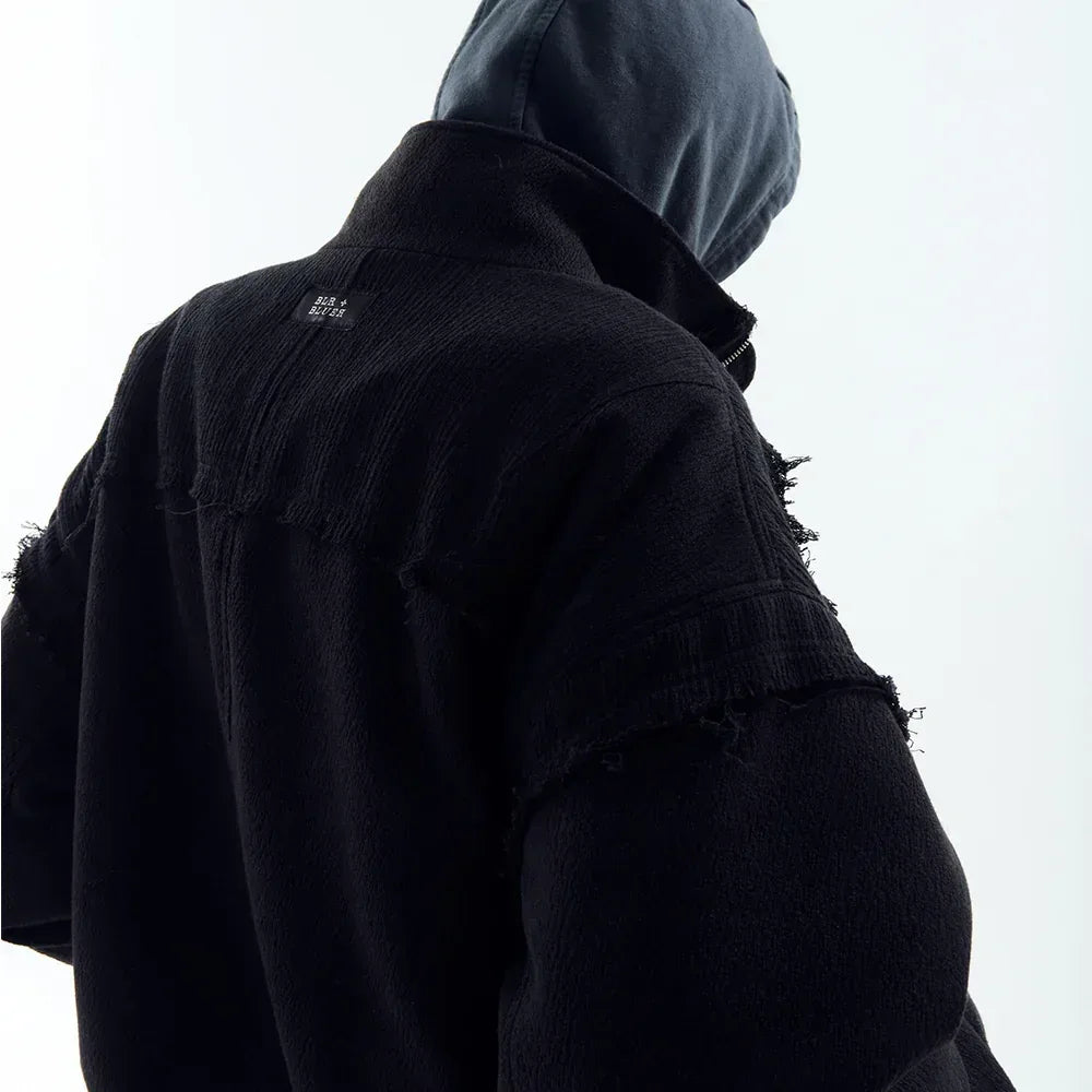 Heavy Texture Wool Linen Puffer Jacket - BLR BLUER - VENTURER