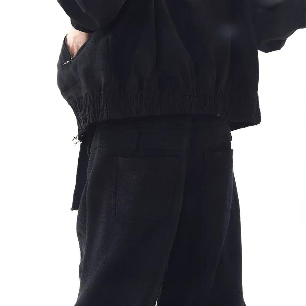Stucked Belt Low Density Cotton and Raw-edged Pants - BLR BLUER - VENTURER