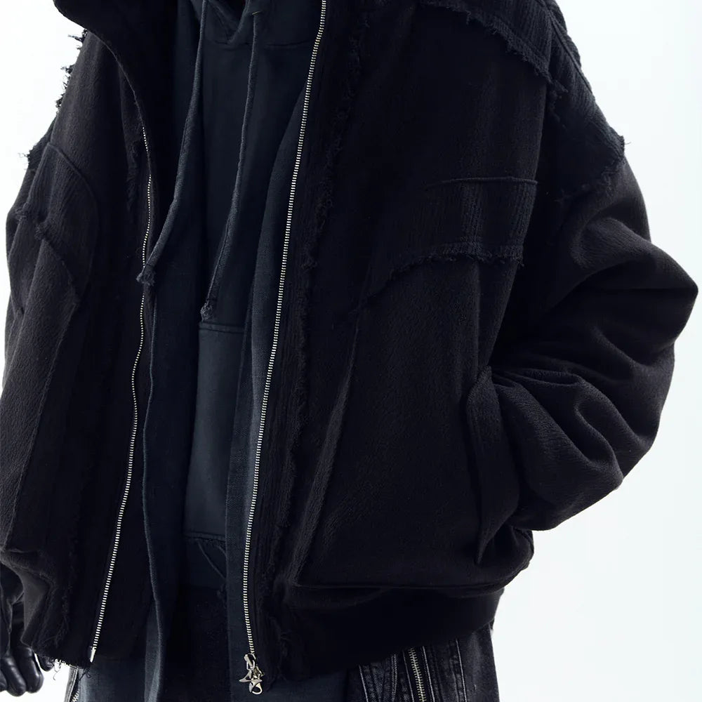 Heavy Texture Wool Linen Puffer Jacket - BLR BLUER - VENTURER