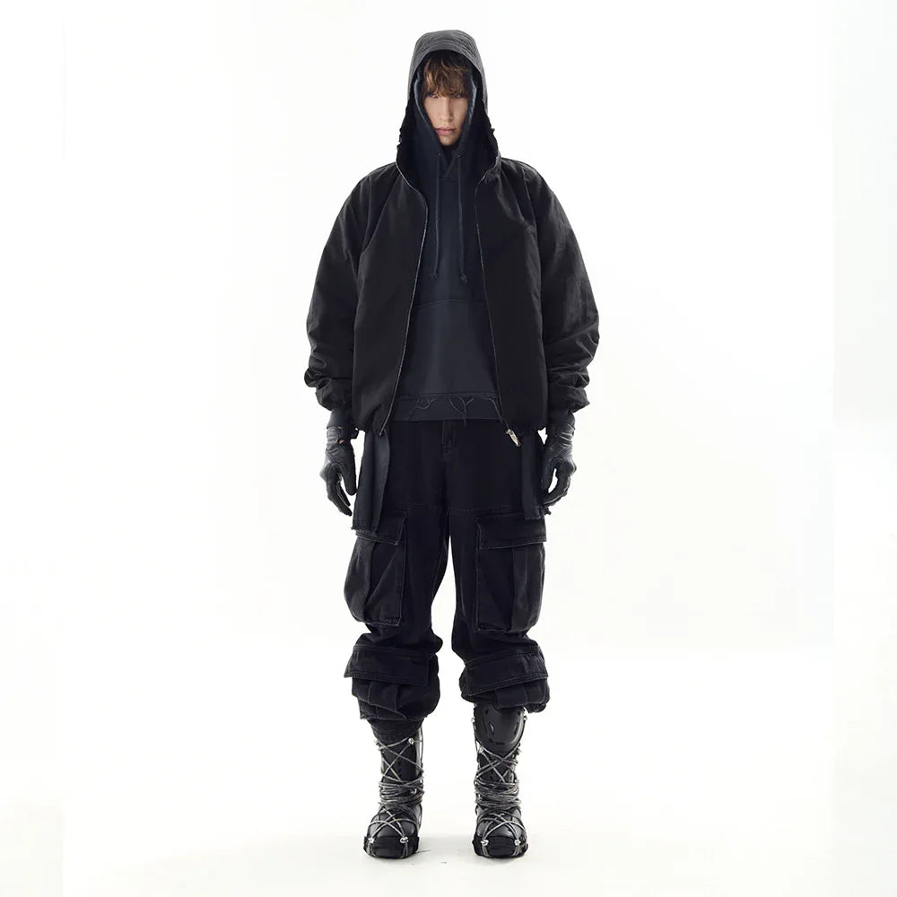 Utility Cargo Washed Denim Pants - BLR BLUER - VENTURER