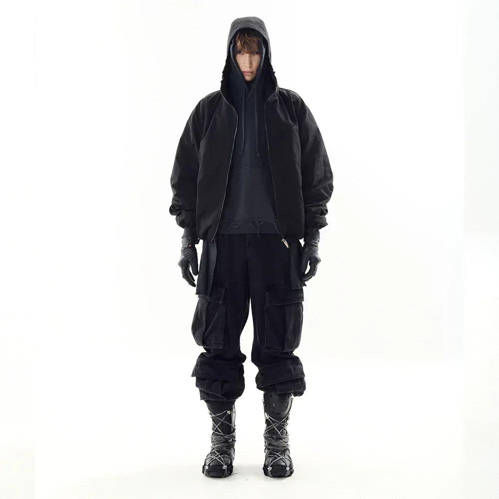 Utility Cargo Washed Denim Pants - BLR BLUER - VENTURER