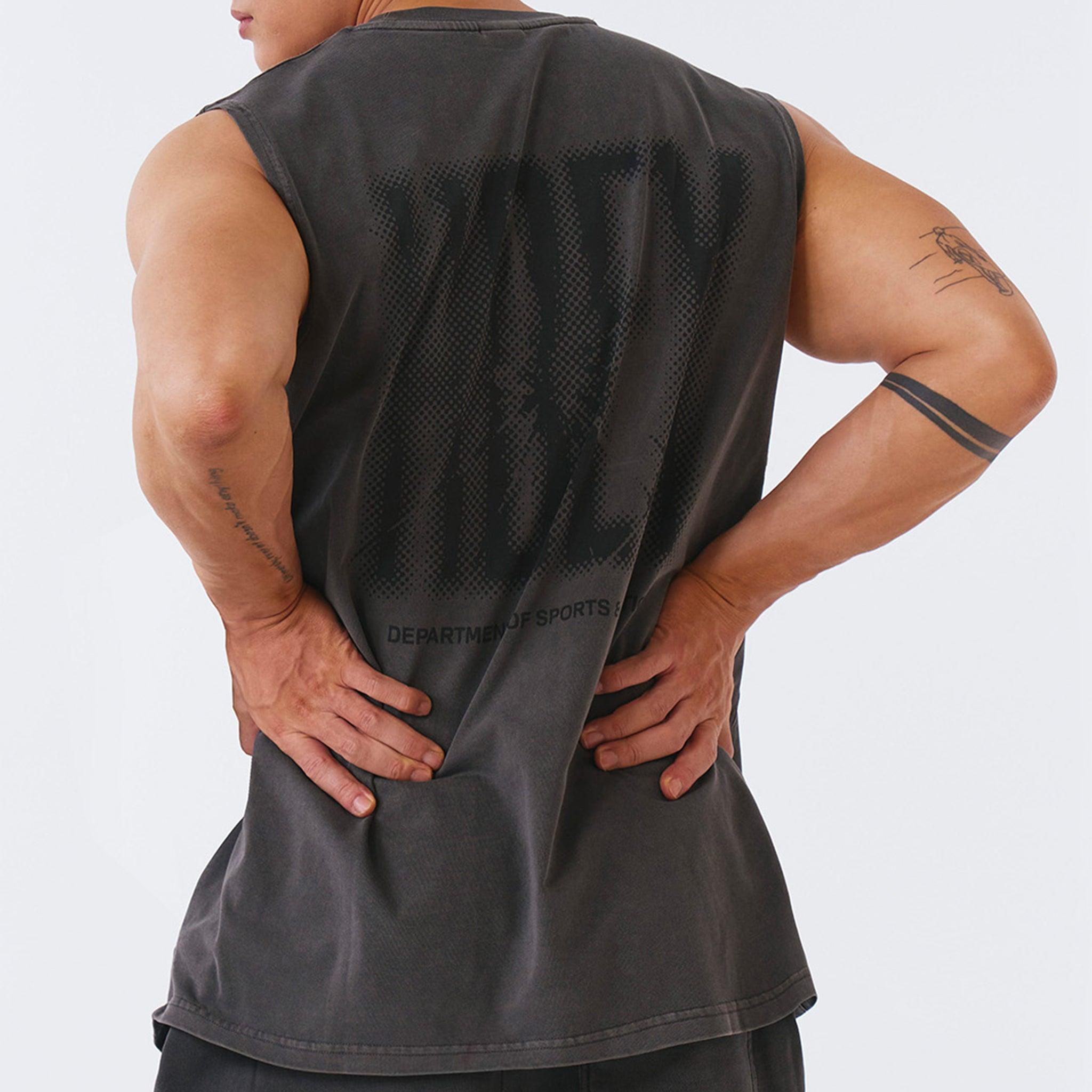 Crack Printed Pigment Sleeveless