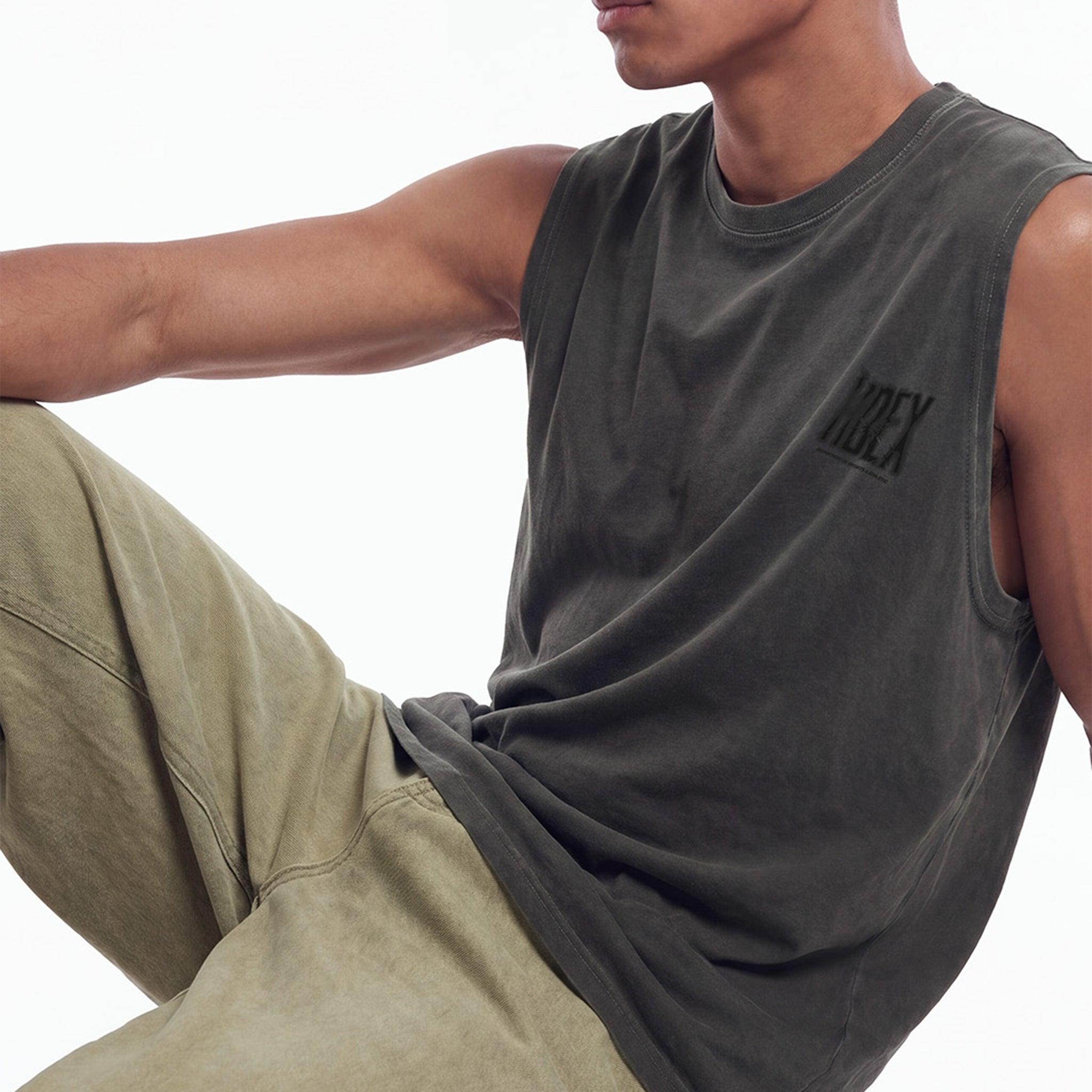 Crack Printed Pigment Sleeveless