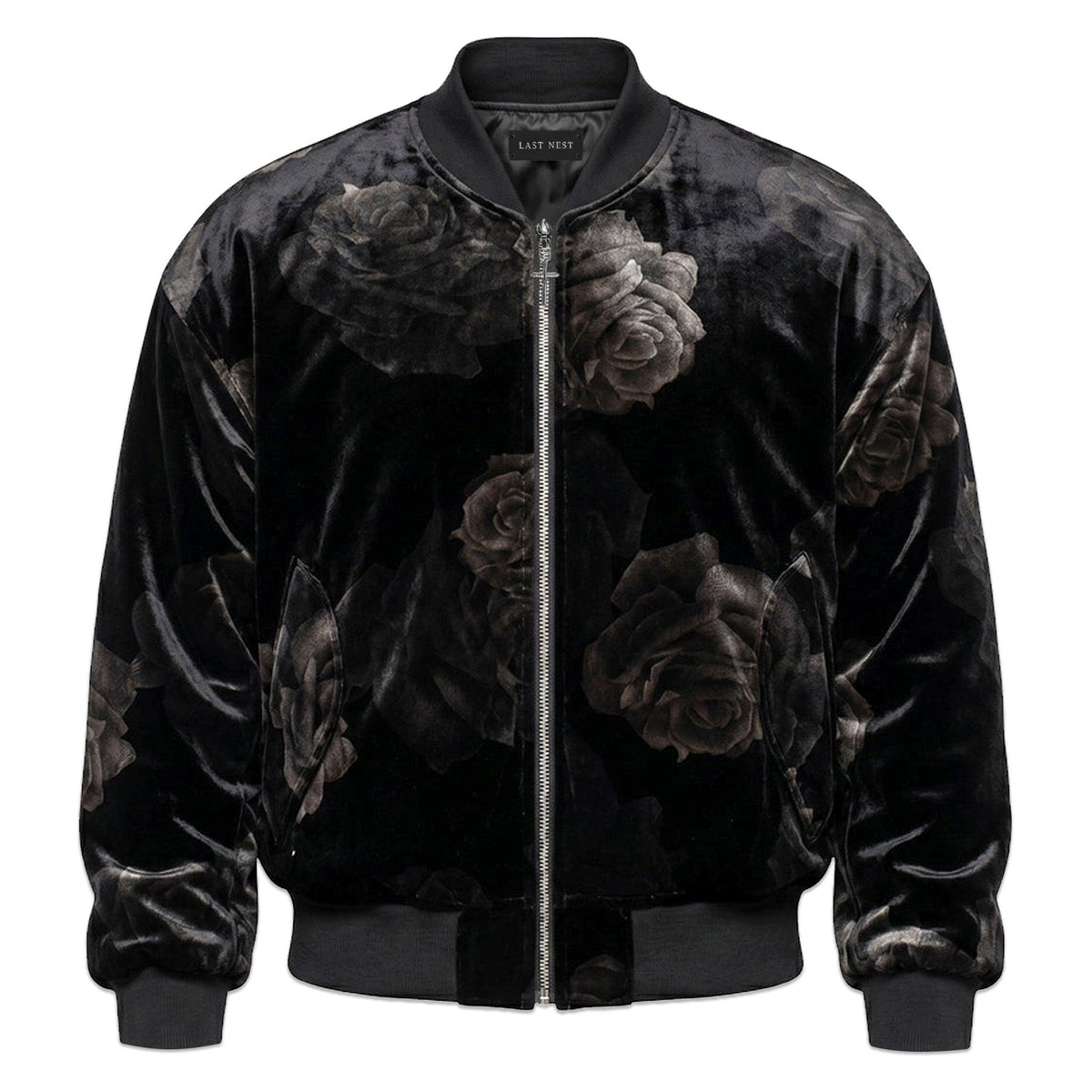 Rose Velvet Bomber Jacket