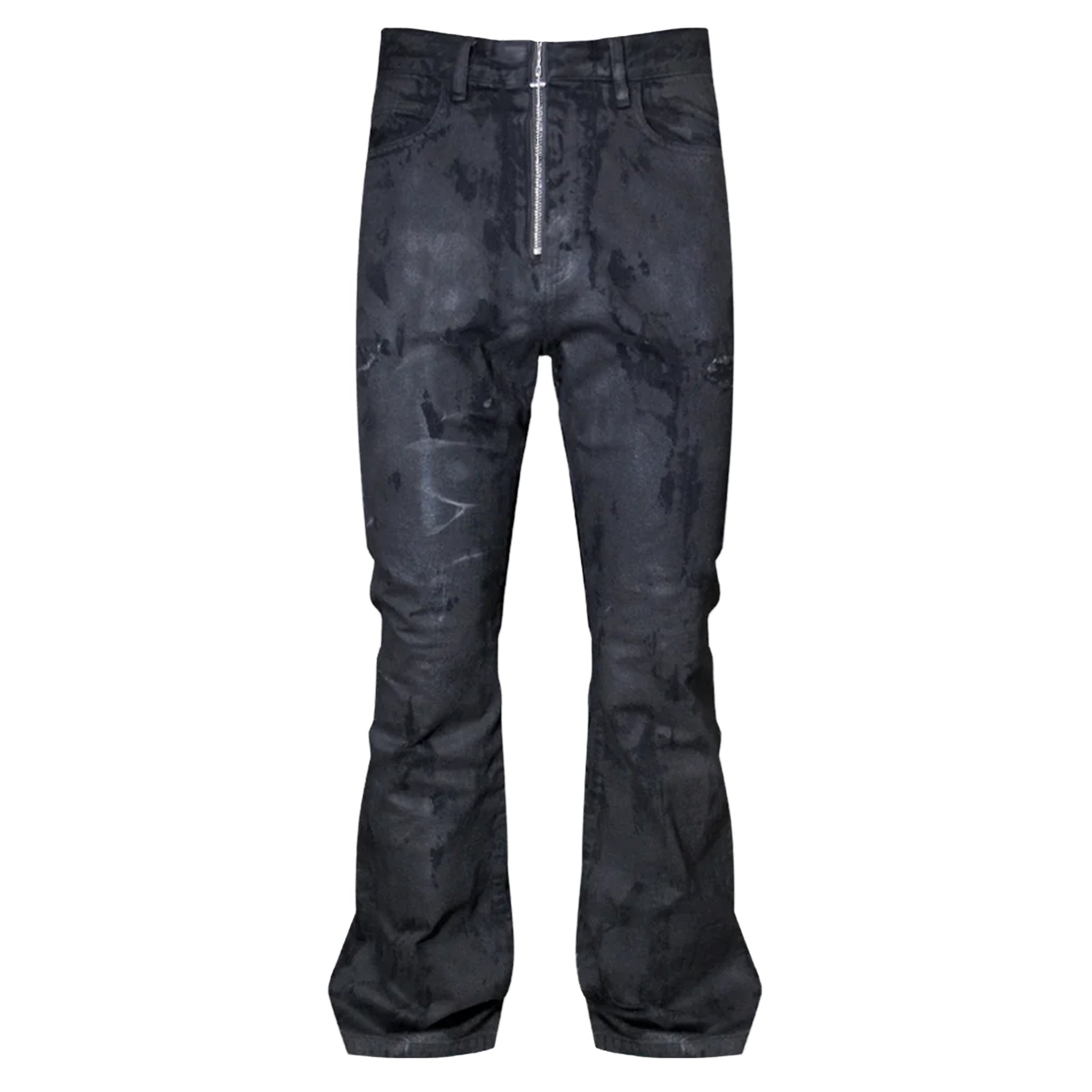 Coating Denim Flare Pants