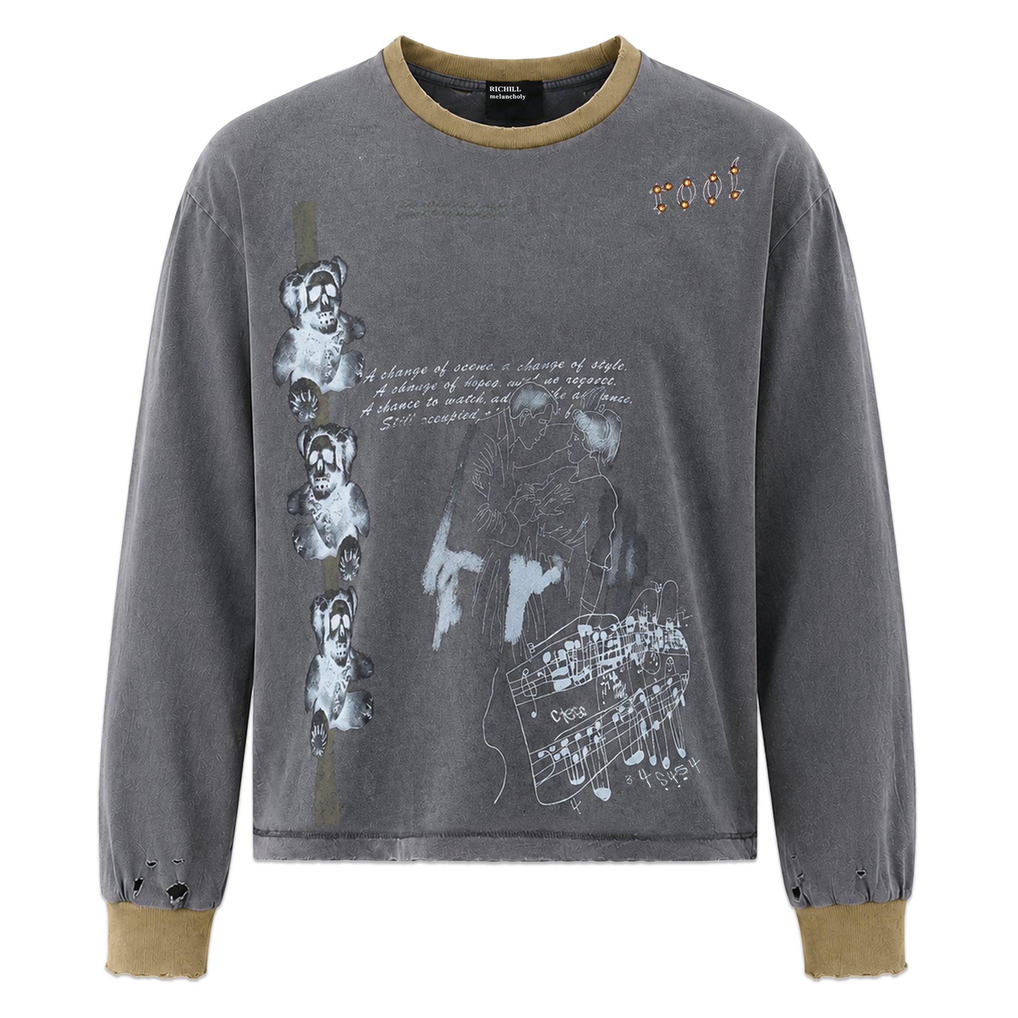 Studded Graphic Long-Sleeve Tee