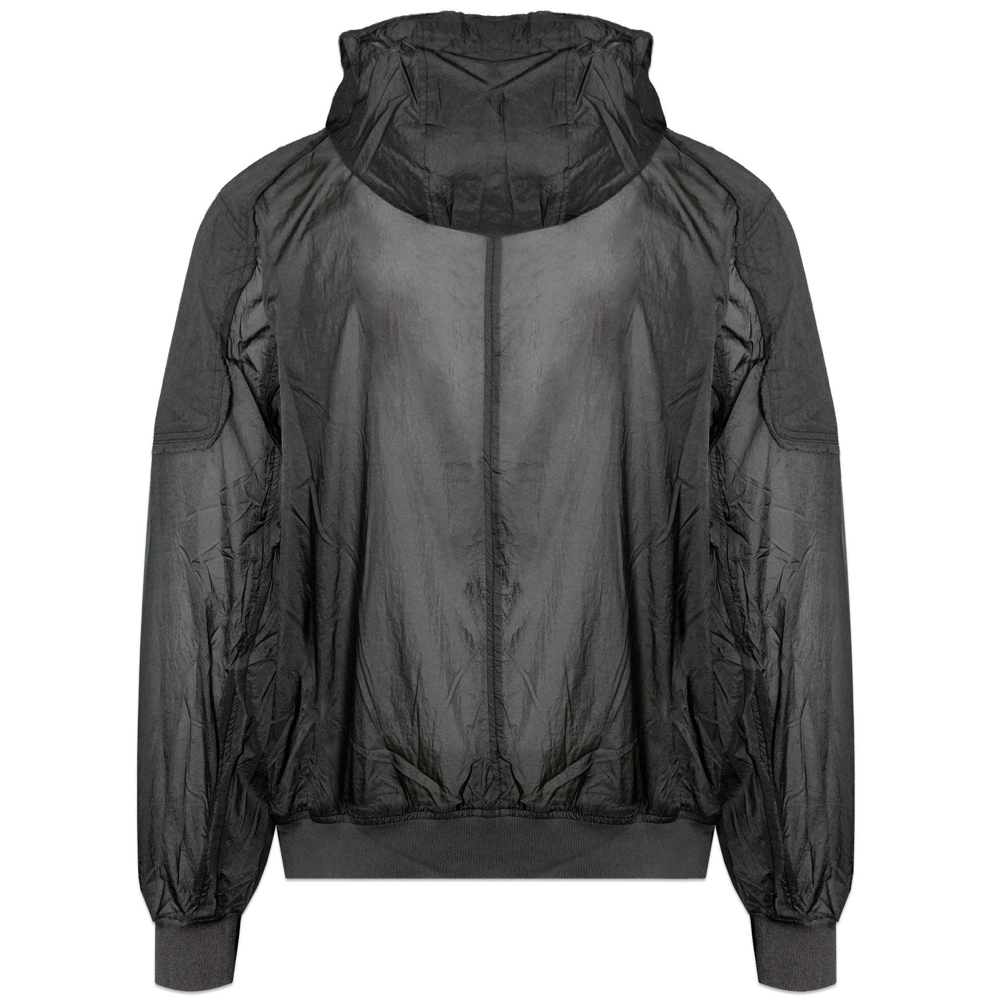 Raw-Edged Sheer Hoodie Jacket