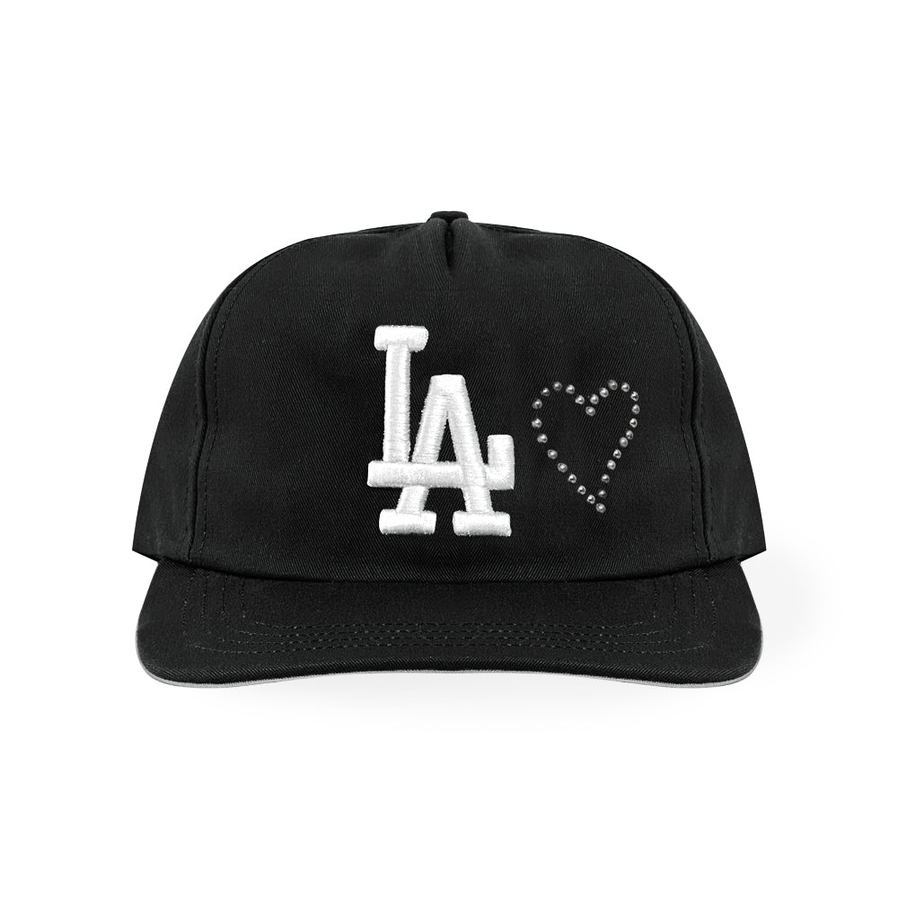 LA Emb Heart Studs Snapback