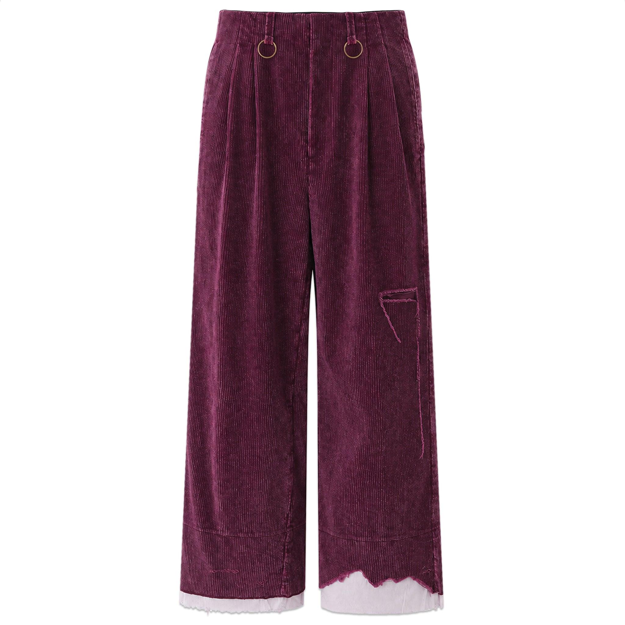 Ring Corduroy Wide Trousers