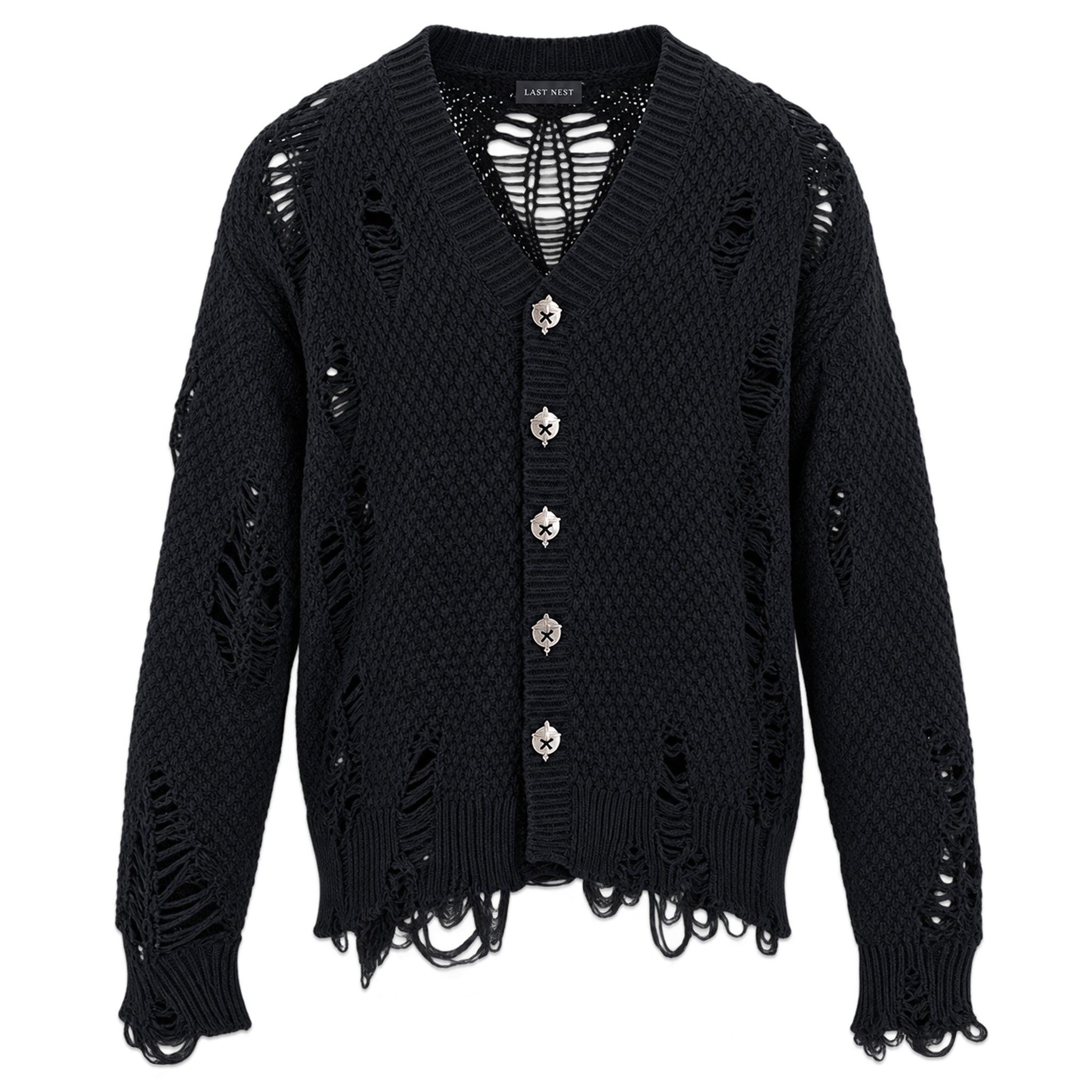 LAST NEST(ラストネスト)商品ページ - Damaged Cardigan - Black