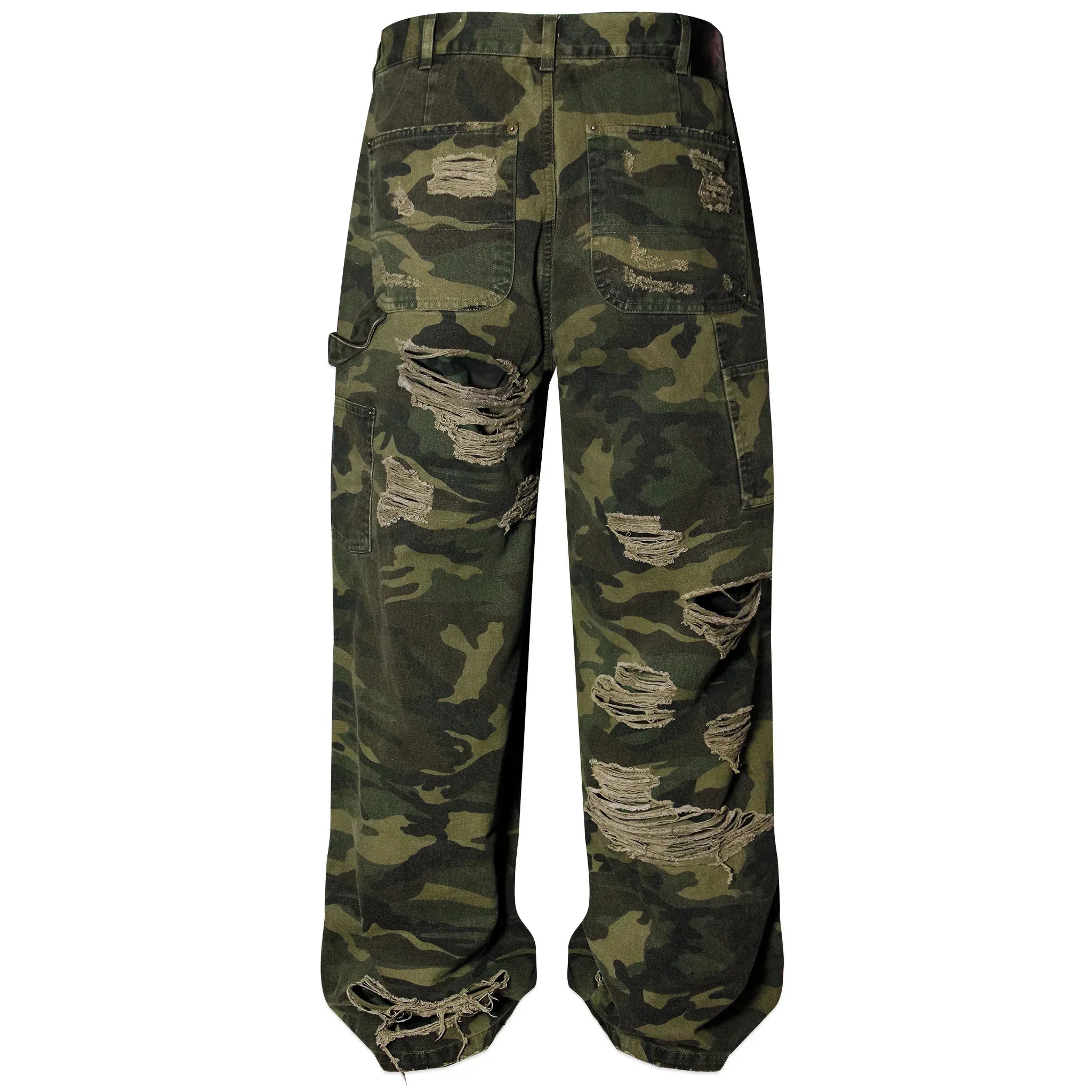 Double Layered Distressed Camo Pants - EMOstanceclub - VENTURER