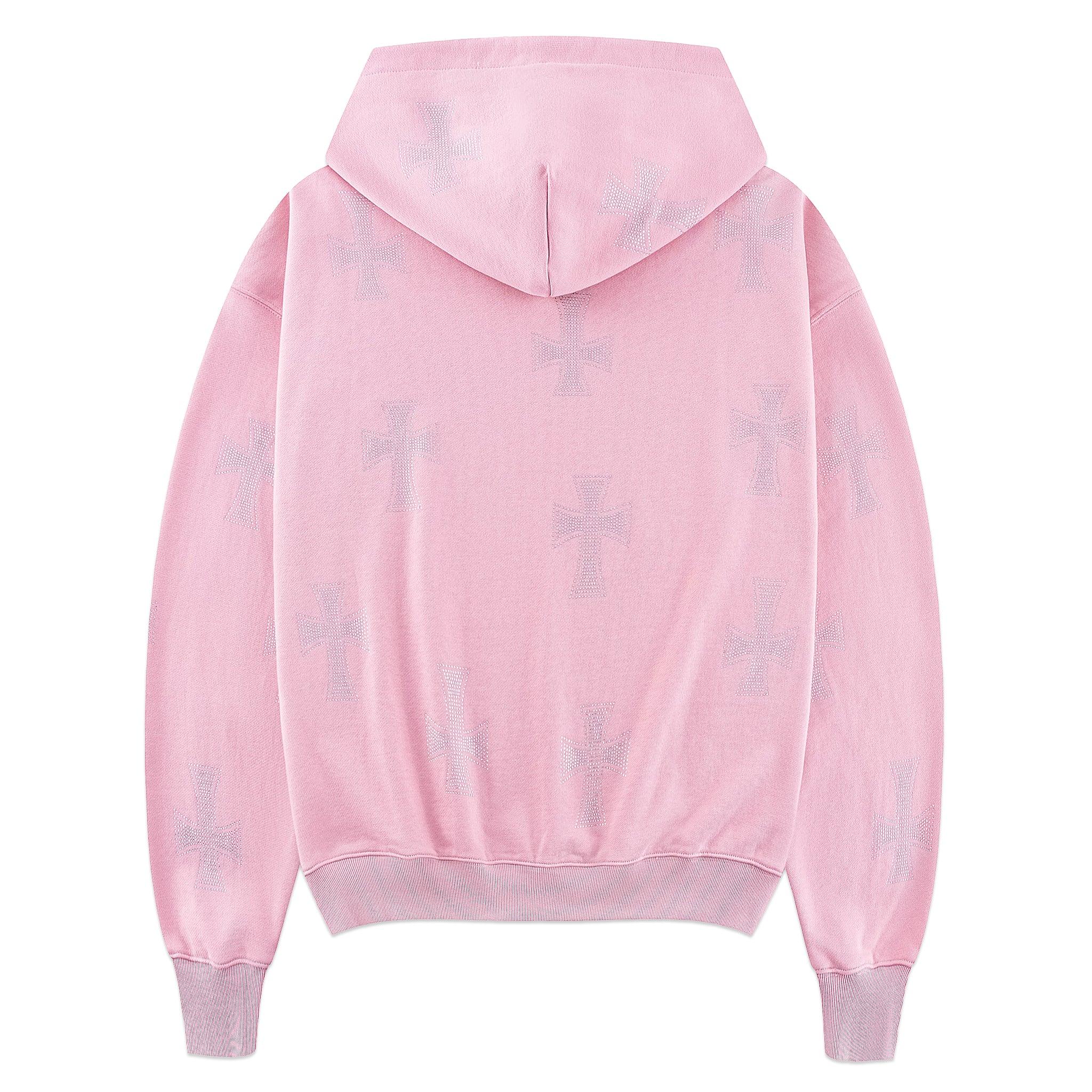 Cross Rhinestone Zip Up Hoodie - UNKNOWN LONDON - VENTURER