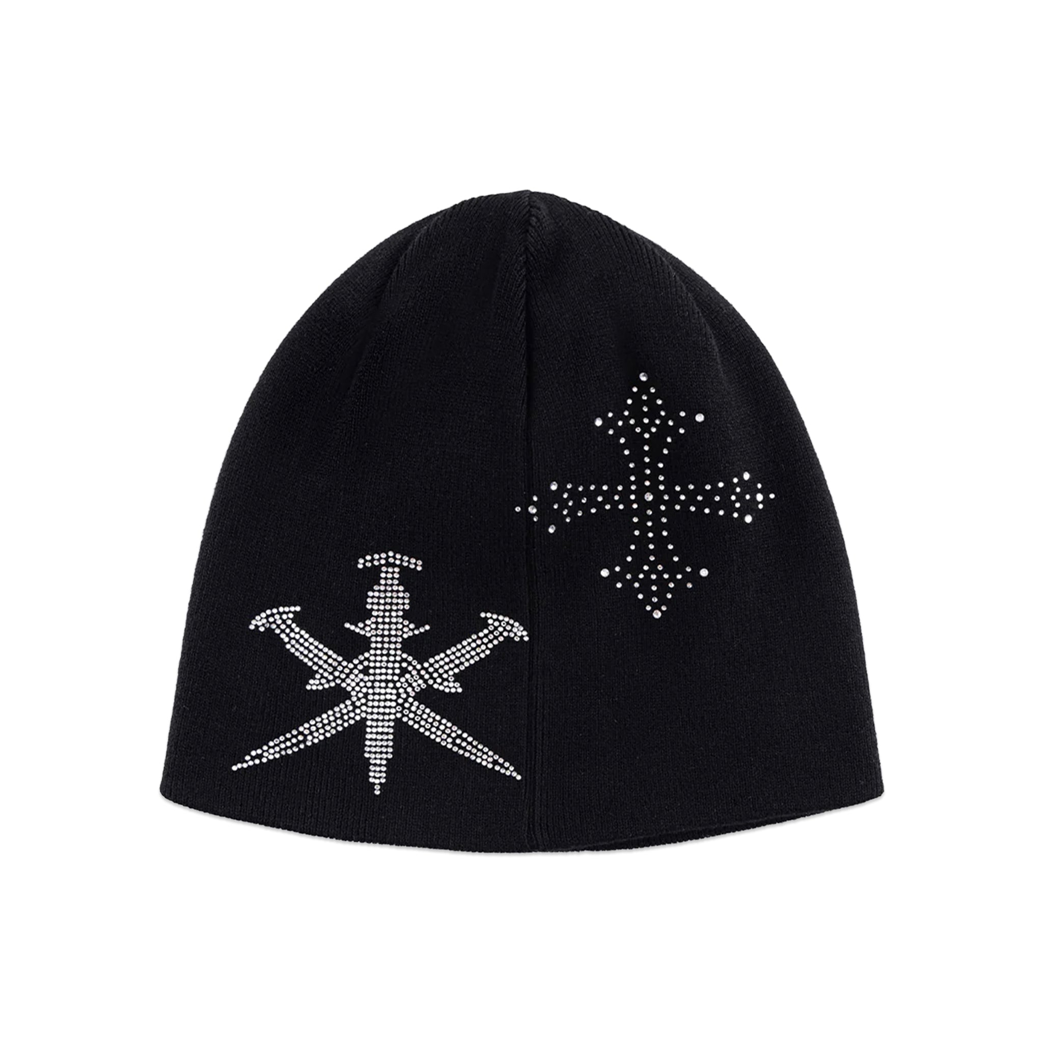 Dagger Cross Rhinestone Beanie
