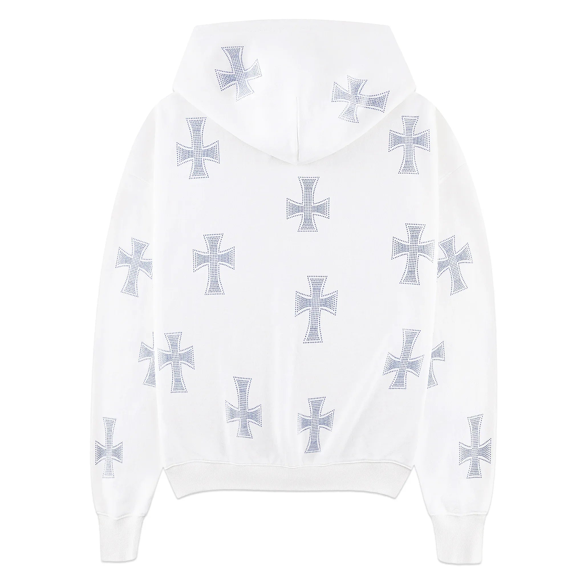 Cross Rhinestone Zip Up Hoodie - UNKNOWN LONDON - VENTURER