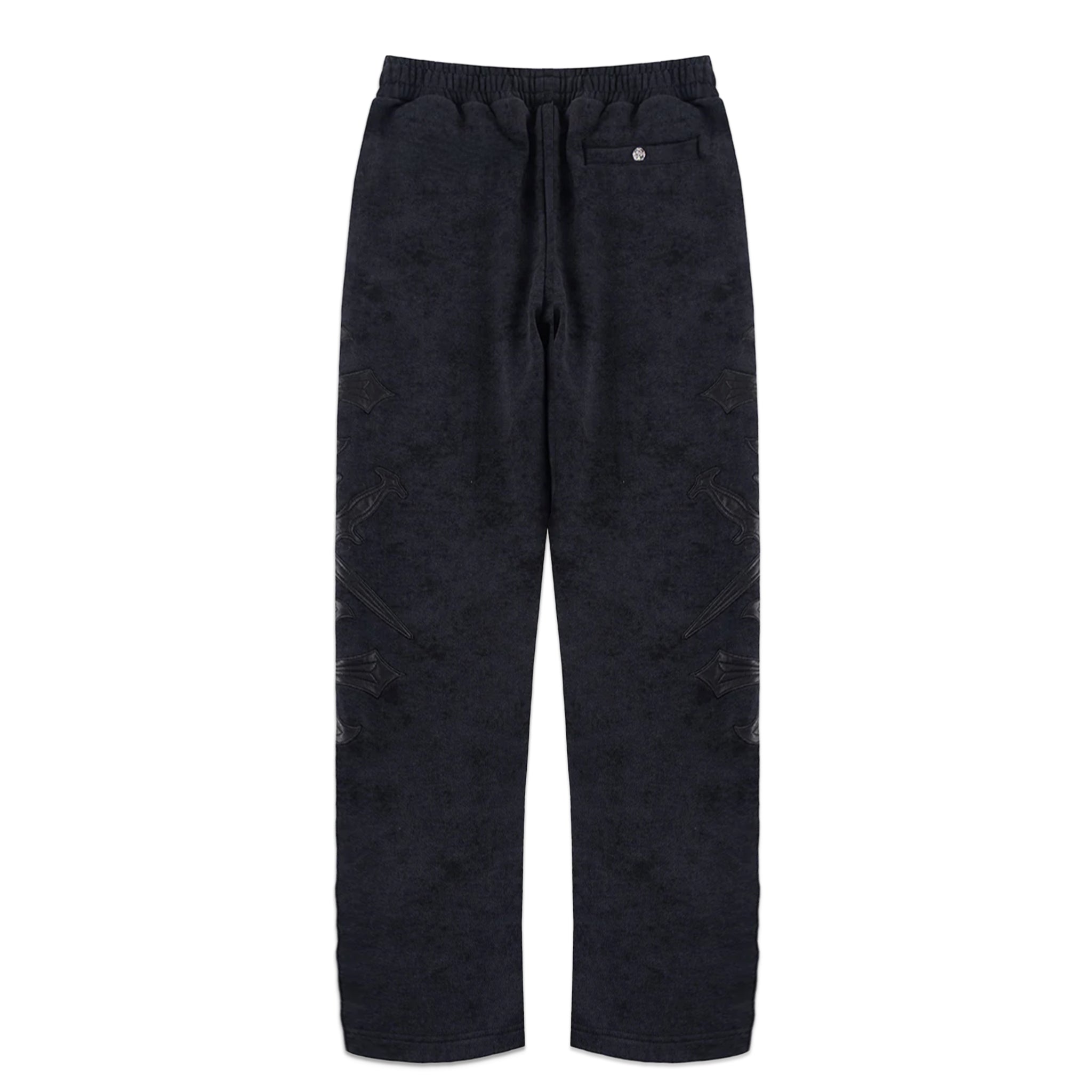Dagger Cross Leather Patch Baggy Jogger Pants