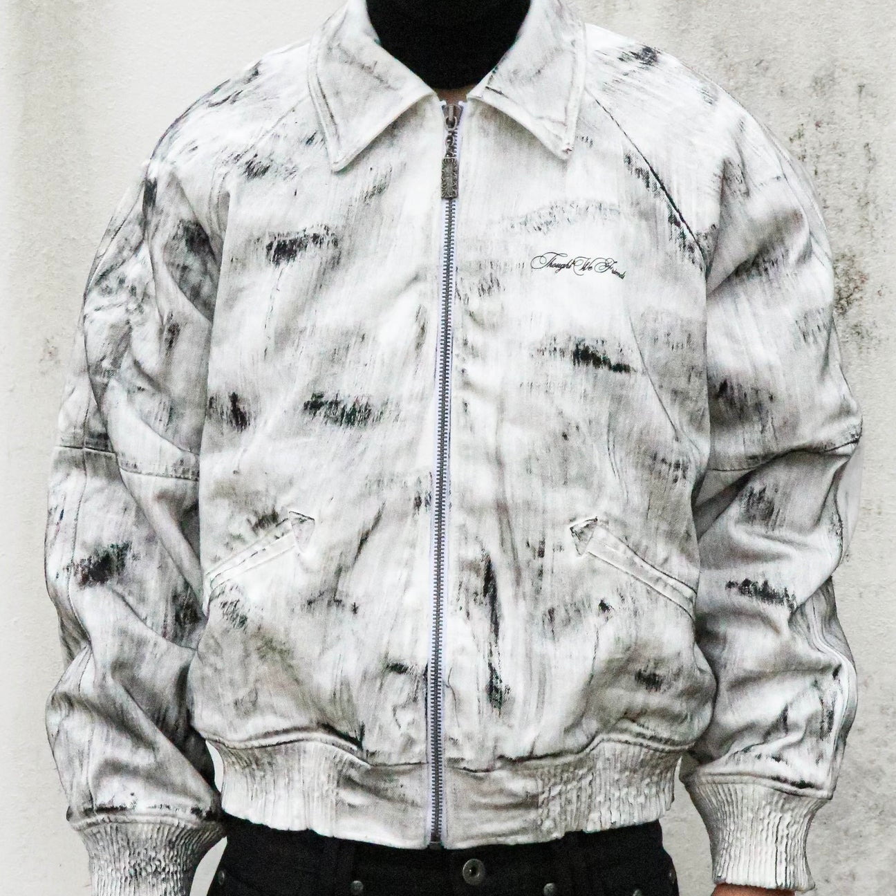 Bane Waxed Denim Varsity Jacket