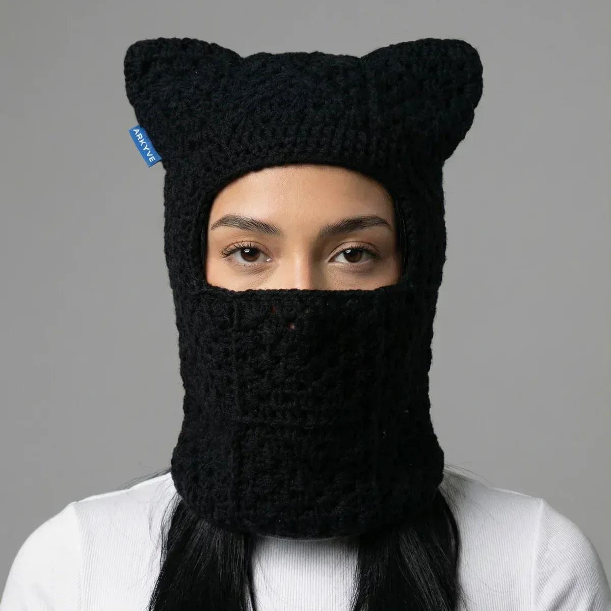 ARKYVE Product Page - Shadow Crochet Ski Mask - Black - VENTURER