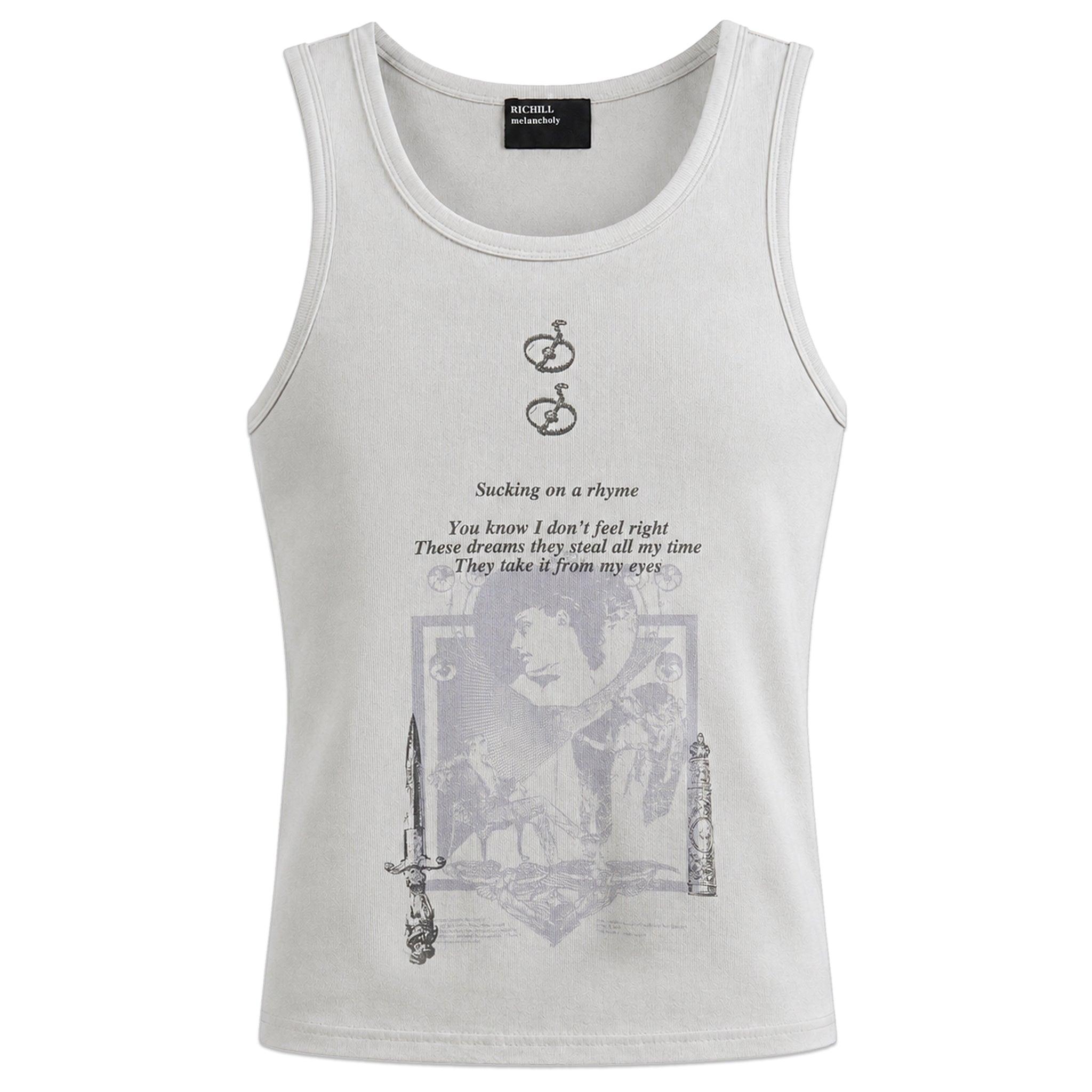 Graphic Ribbed Tank Top
