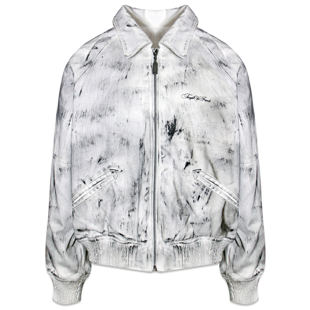 Bane Waxed Denim Varsity Jacket