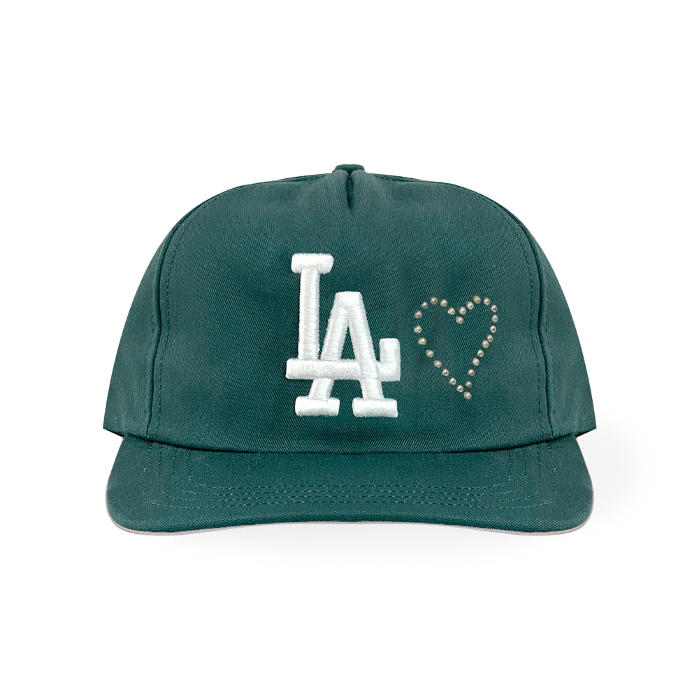 LA Emb Heart Studs Snapback
