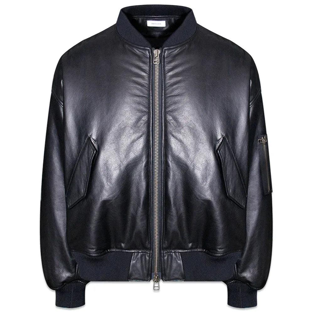 牛革ボンバージャケット Cow Leather Bomber Jacket BASICKS(ベイシックス)商品ページ - Cow Leather Bomber Jacket