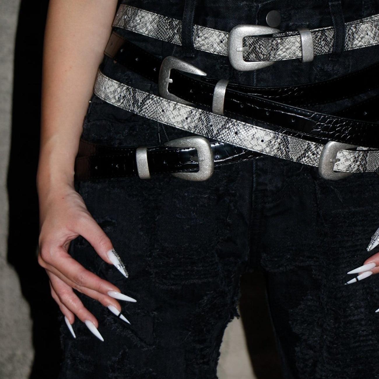 AX Crocodile Texture Belt