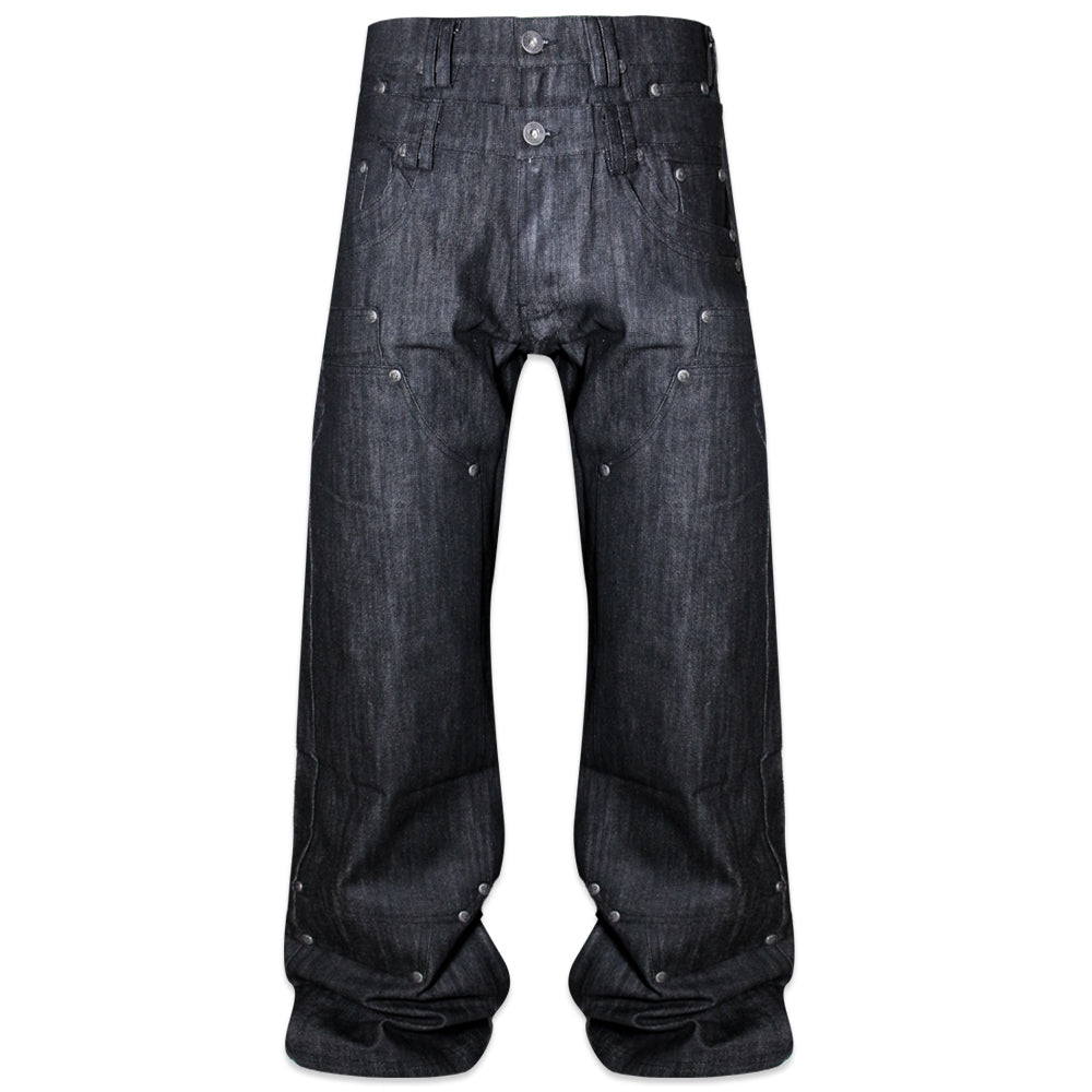 Gideon Double-layered Workpants Distressed Baggy Denims