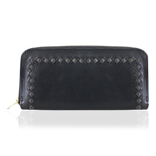 Pyramid Studs Zipper Large Wallet