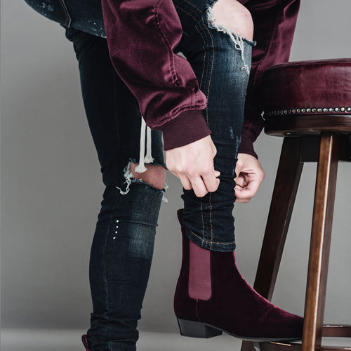 Velour Chelsea Boot