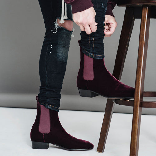 Velour Chelsea Boot