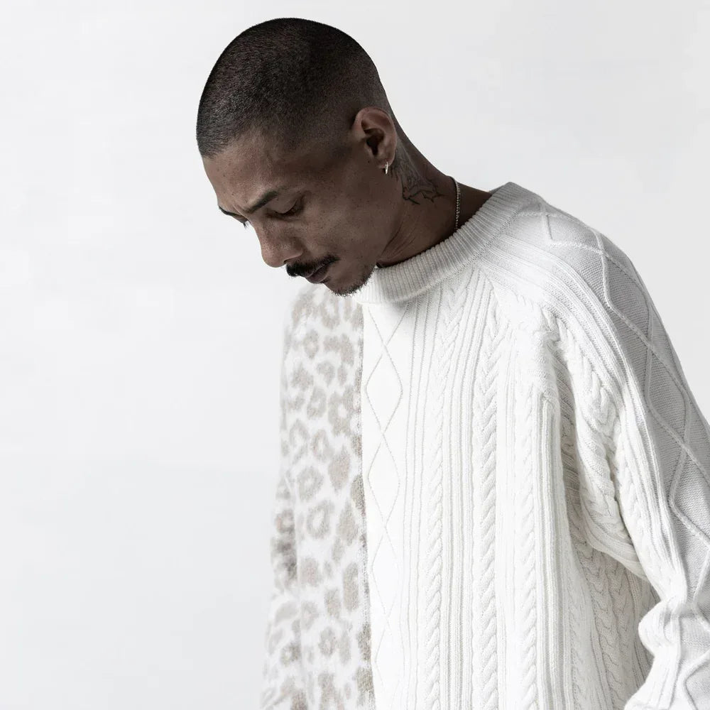 STAMPD(スタンプド)商品ページ - Cheetah Blocked Sweater - Off-White