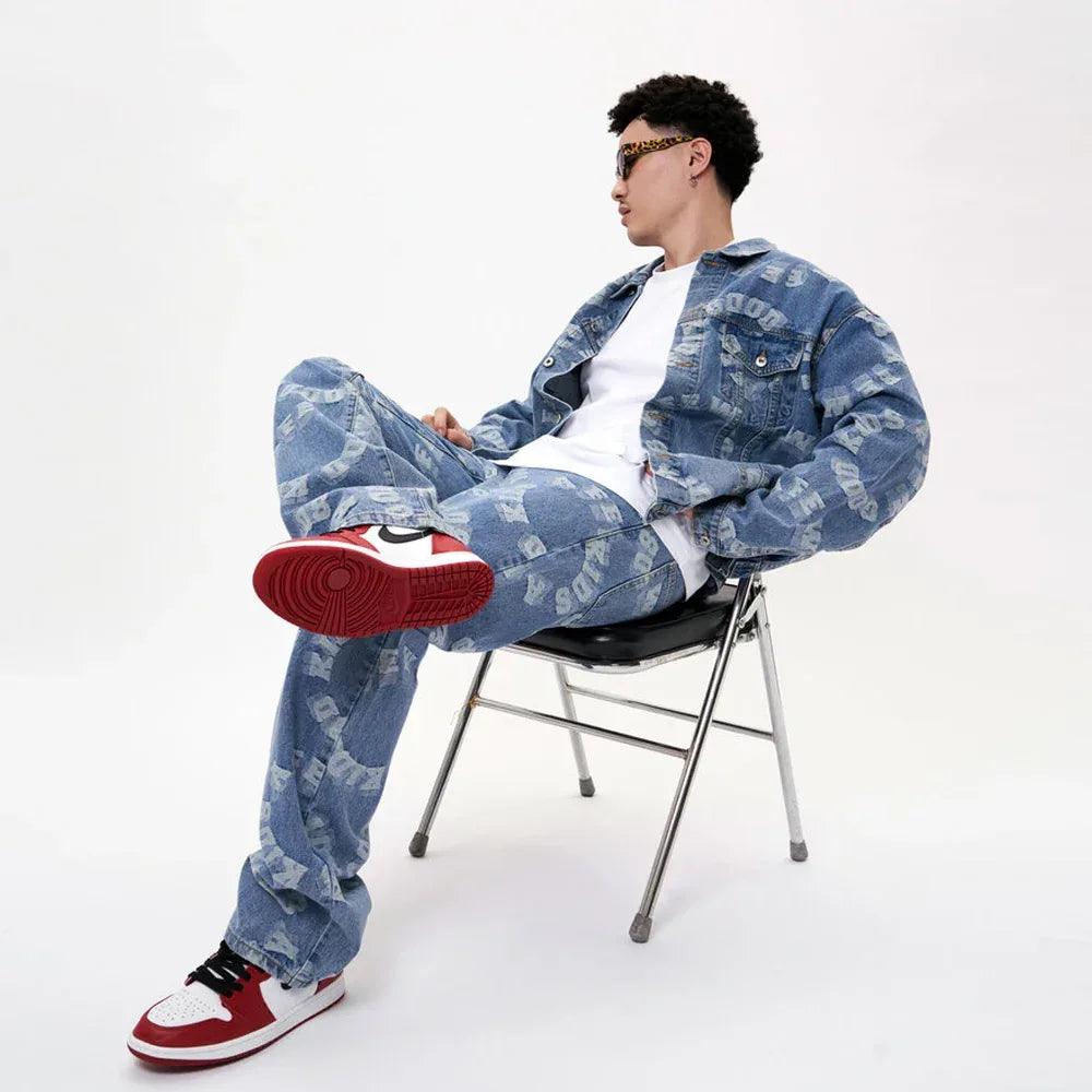 A FEW GOOD KIDS Product Page - All Over Logo Denim Pants - Black