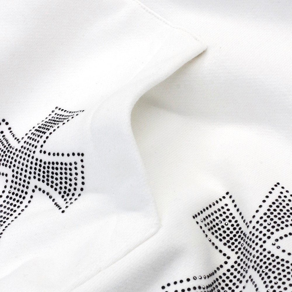 Cross Rhinestone Zip Up Hoodie