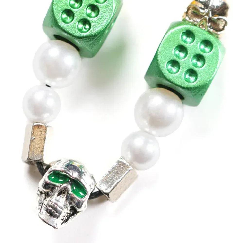EVAE+MOB product page - EVAE Smiley Pearl Necklace - Green-Multi