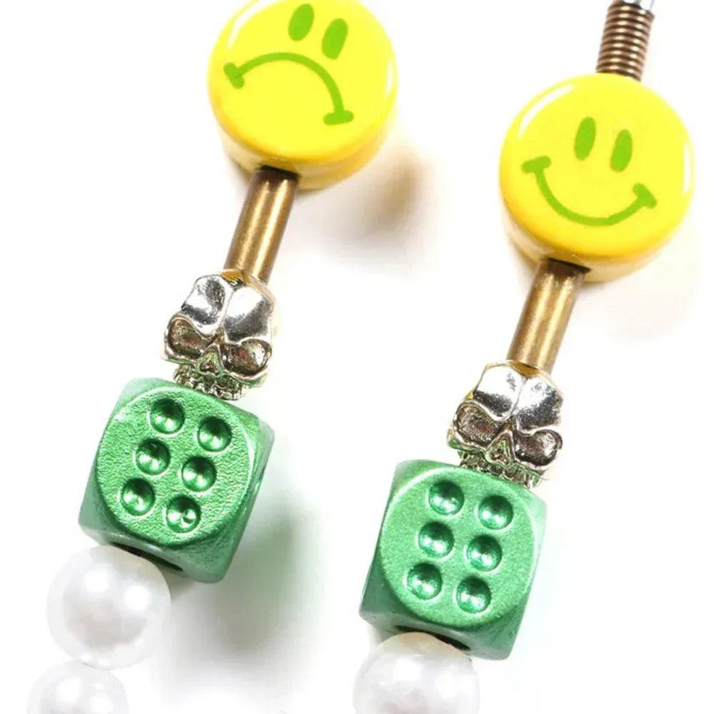 EVAE+MOB product page - EVAE Smiley Pearl Necklace - Green-Multi