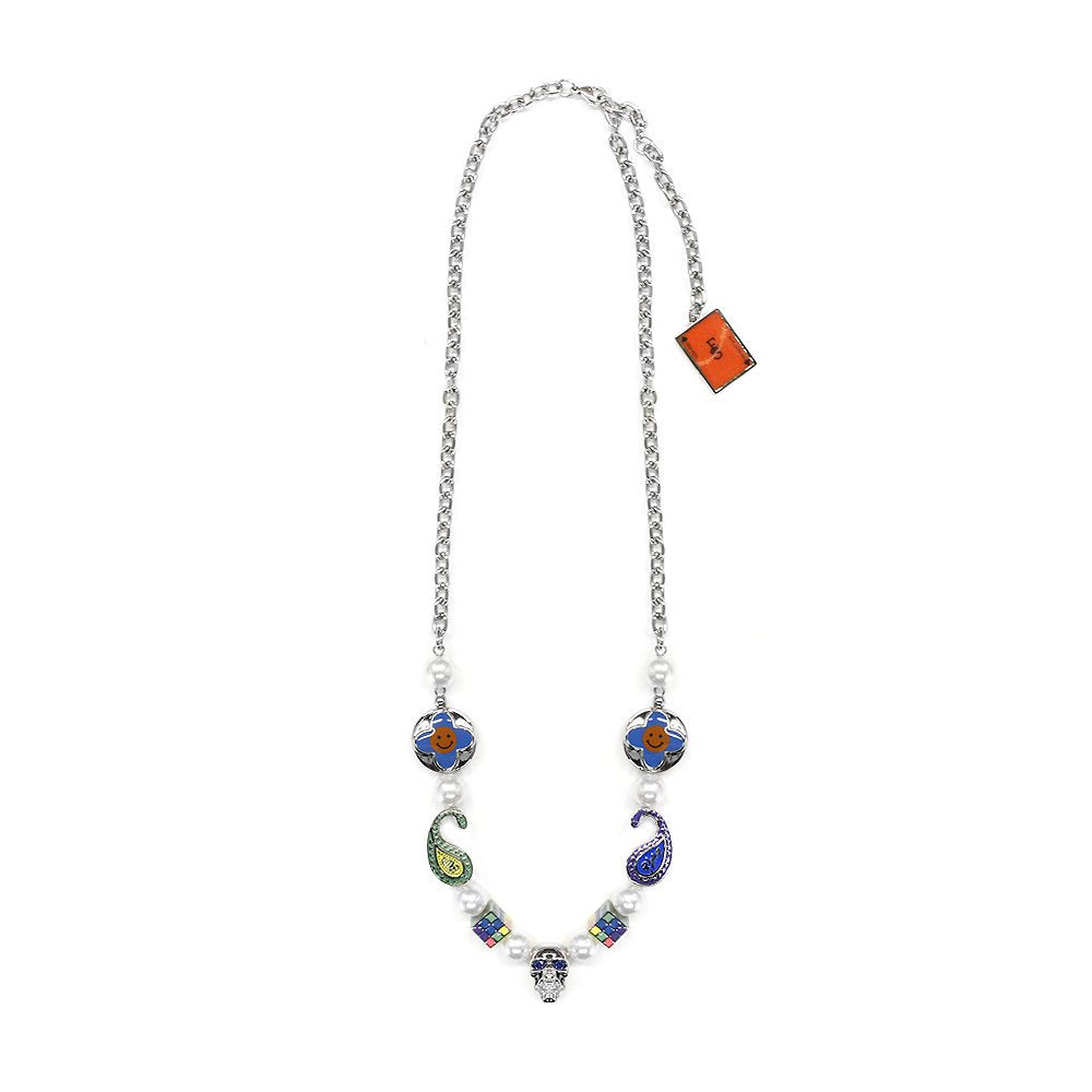 EVAE Cross Flower Smiley Necklace