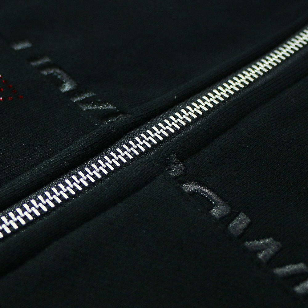 Cross Rhinestone Zip Up Hoodie