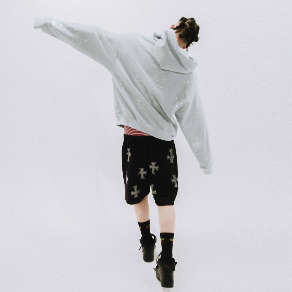 Cross Rhinestone Shorts