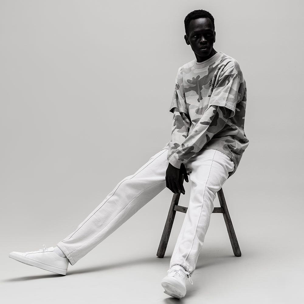 Camo Palm Relaxed Ls Tee