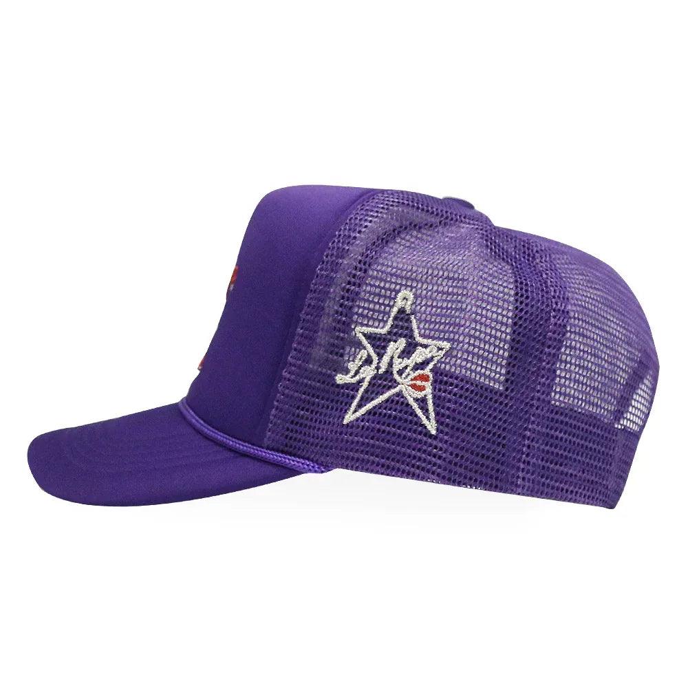 LA ROPA Product Page - NY Is Kissing Me Trucker Hat - Purple