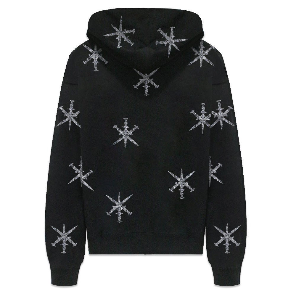 Dagger Rhinestone Zip Hoodie