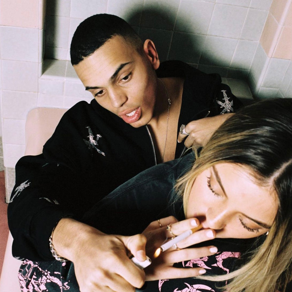 Dagger Rhinestone Zip Hoodie